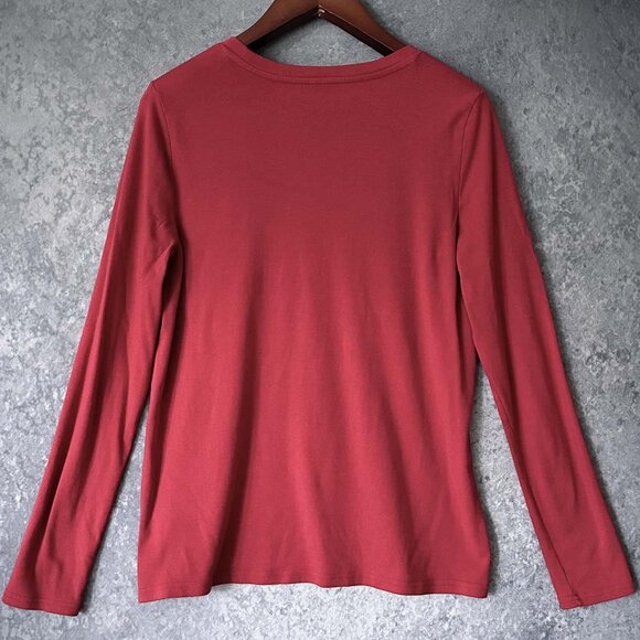 Red Eddie Bauer Long-Sleeve Tee, Men's XL - Picture 2 of 3